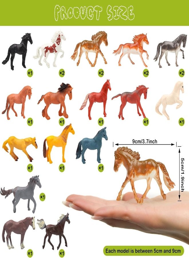 DOITEM 20PCS Tiny Horse Figurines Toy Set, Plastic Pony Small Foal Figures, Birthday Gift Cupcake Horse Cake Topper for Kids Toddlers - Image 2